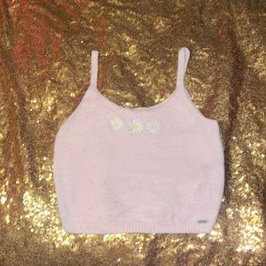 Pink daisy top soft material